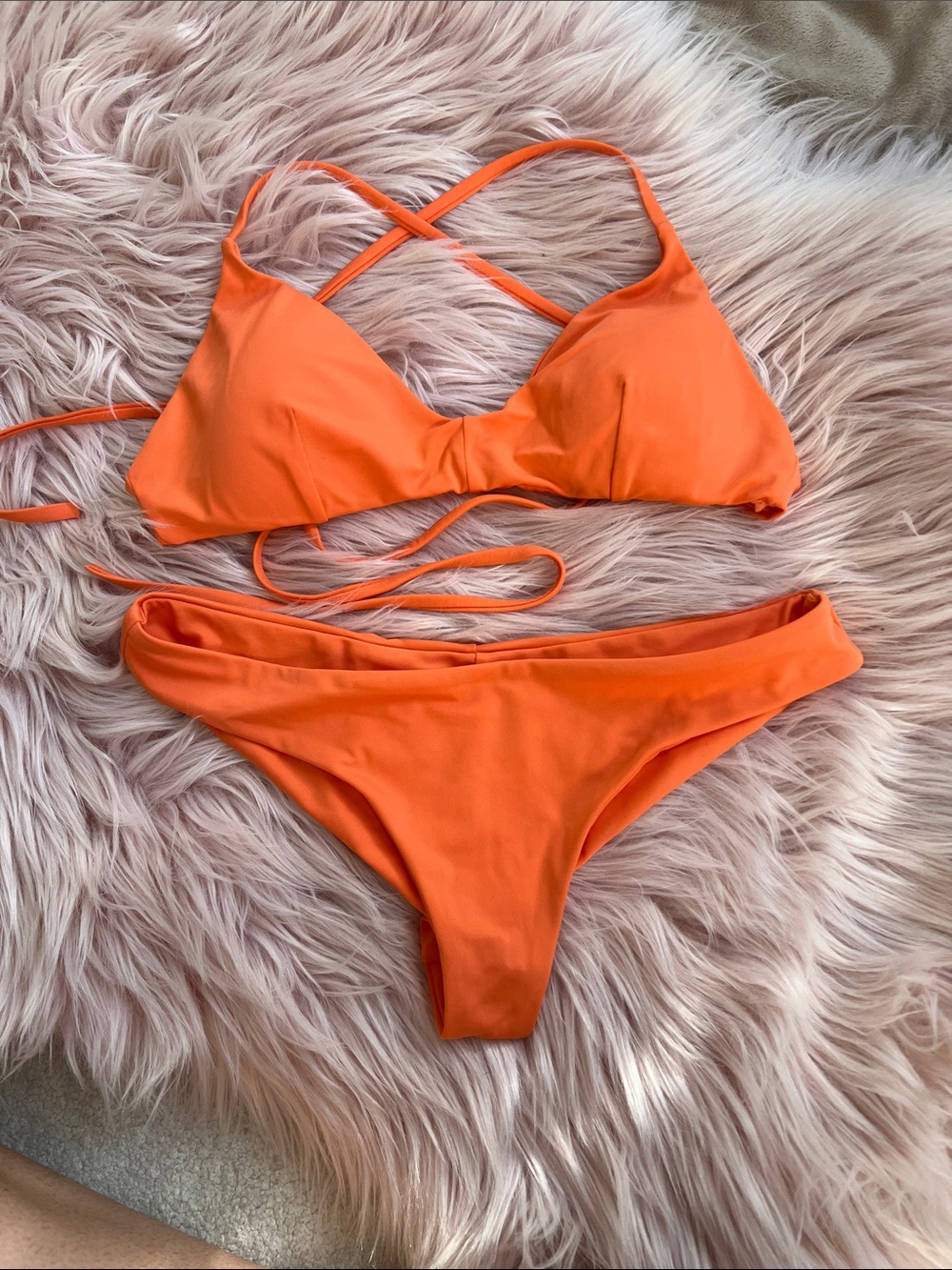 RVCA Orange Cross-Back Bikini Set